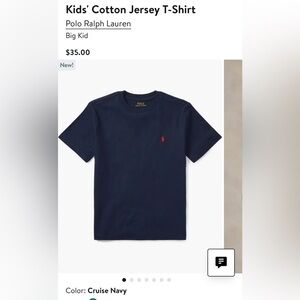 Polo by Ralph Lauren Kids' Cruise Navy Tee, size M (10/12)